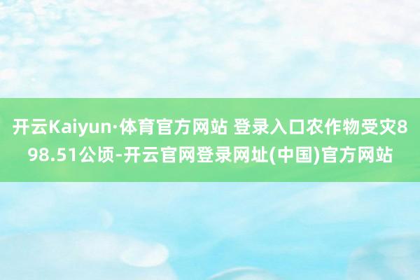 开云Kaiyun·体育官方网站 登录入口农作物受灾898.51公顷-开云官网登录网址(中国)官方网站