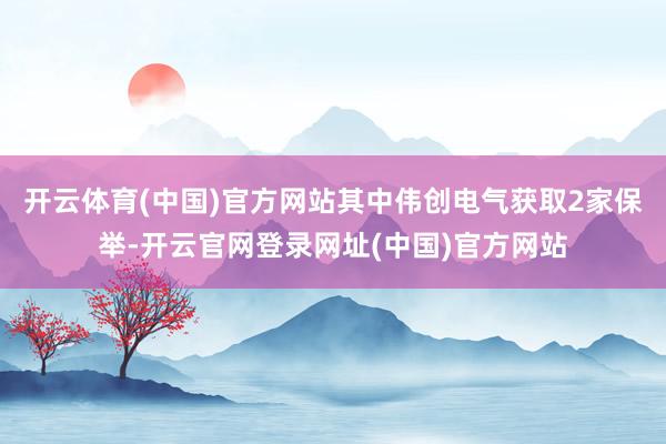 开云体育(中国)官方网站其中伟创电气获取2家保举-开云官网登录网址(中国)官方网站