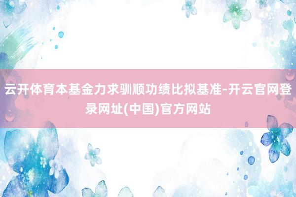 云开体育本基金力求驯顺功绩比拟基准-开云官网登录网址(中国)官方网站