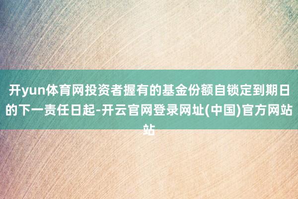 开yun体育网投资者握有的基金份额自锁定到期日的下一责任日起-开云官网登录网址(中国)官方网站